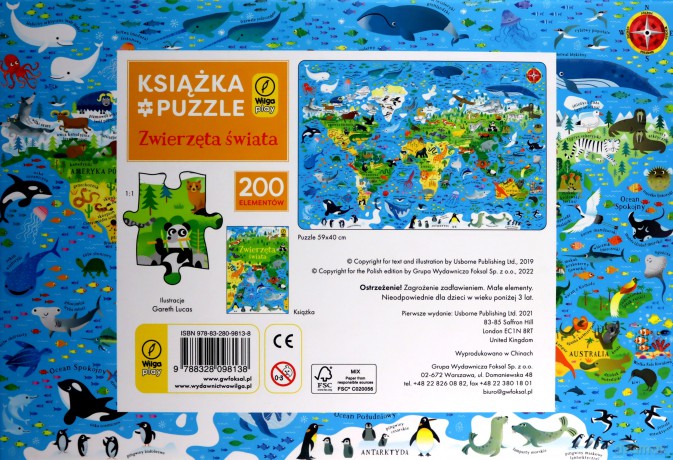 Książka i puzzle II. Zwierzęta świata