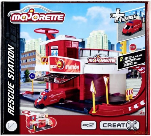 MAJORETTE Creatix Stacja ratunkowa + 1 pojazd