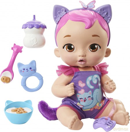 My Garden Baby Bobasek-Kotek Karmienie i drzemka lalka bobas fioletowe ubranko HHP28 HHP27