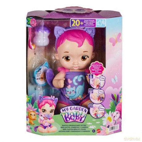 My Garden Baby Bobasek-Kotek Karmienie i drzemka lalka bobas fioletowe ubranko HHP28 HHP27