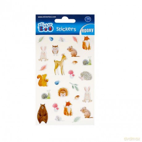 Naklejki 10x16 cm Epoxy Leśne zwierzęta Sticker Boo 493731