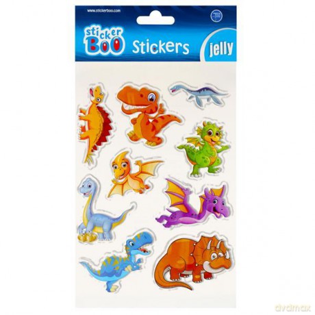 Naklejki 15x20 cm żelowe Dinozaury Sticker Boo 493721