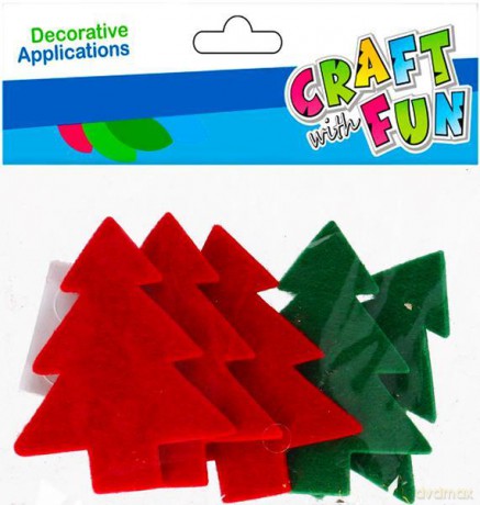 Ozdoba dekoracyjna samoprzylepna filc Boże Narodzenie Choinka Craft with Fun 501379