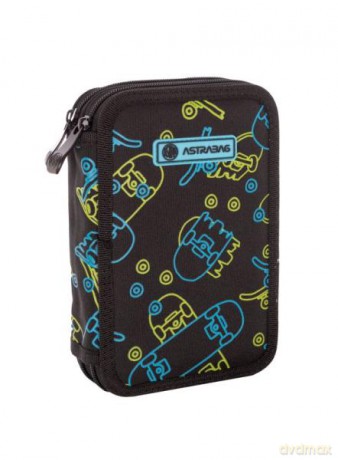 Piórnik podwójny bez wyposażenia Astrabag Neon Effect Skate AC2
