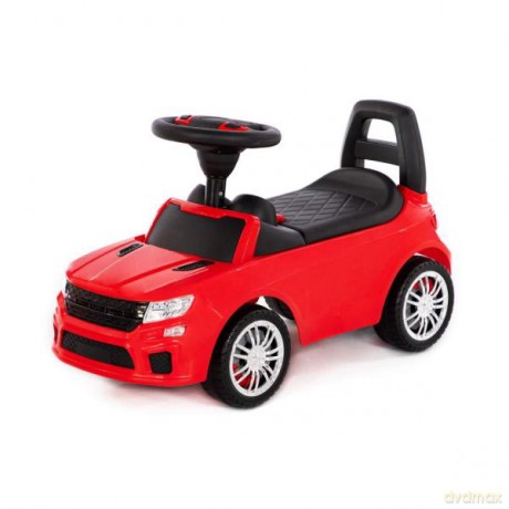 Polesie 84590 Samochód-jeździk SuperCar Nr6 z sygnałem dźwiękowym (czerwony) jeździdełko auto pojazd