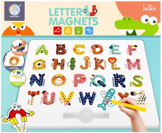 Tablica magnetyczna z akcesoriami Literki-zwierzęta 498882