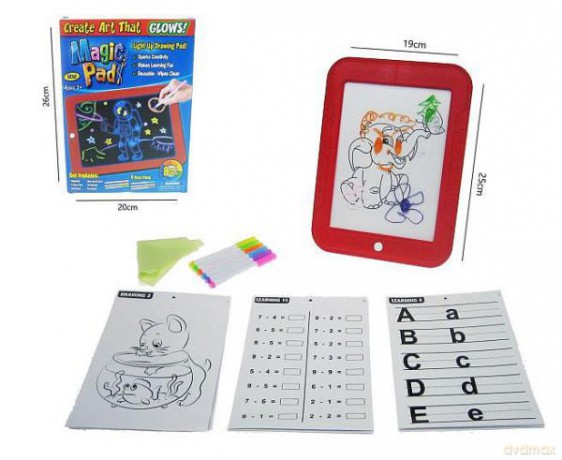 Tablica znikopis Magiczna ze światłem do rysowania 19x25 cm H13076 Hipo