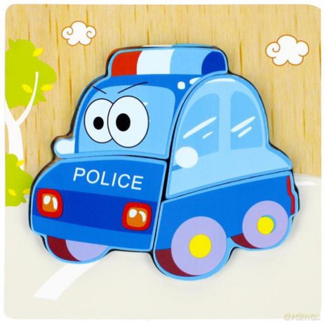 Układanka drewniana 4el Policja 500637