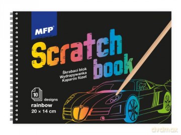 Wydrapywanka blok auta i motocykle 20x14 cm 10l mix tęczowa MFP 1032112