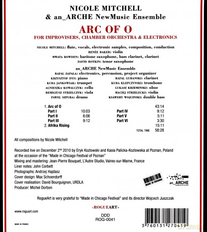Nicole Mitchell & an_ARCHE NewMusic Ensemble: ARC OF O - For Improvisers, Chamber Orchestra & Electronics (digipack) [CD]