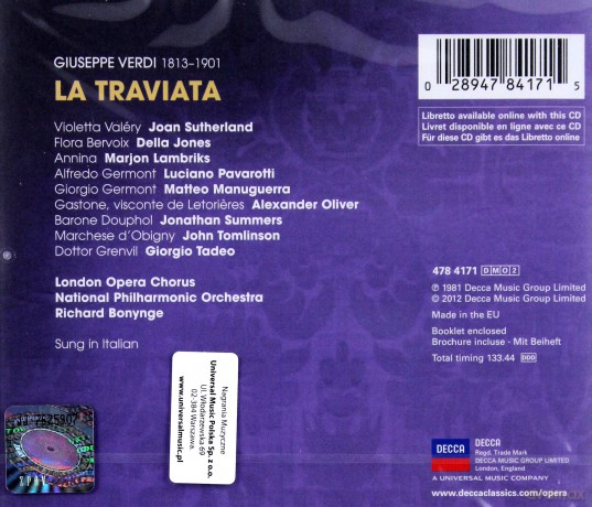 Richard Bonynge: Verdi:La Traviata [2CD]