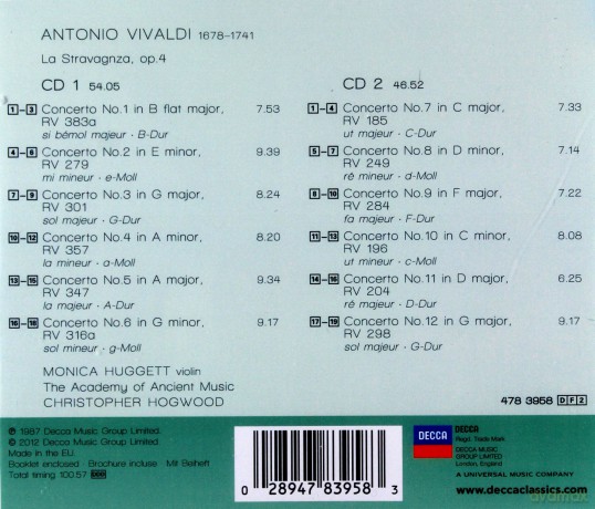 Christopher Hogwood: Vivaldi:La Stravaganza [2CD]