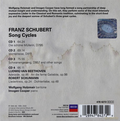 Wolfgang Holzmair: Schubert Song Cycles (Collectors Edition) [4CD]
