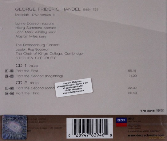 King's College: Handel: Messiah [2CD]