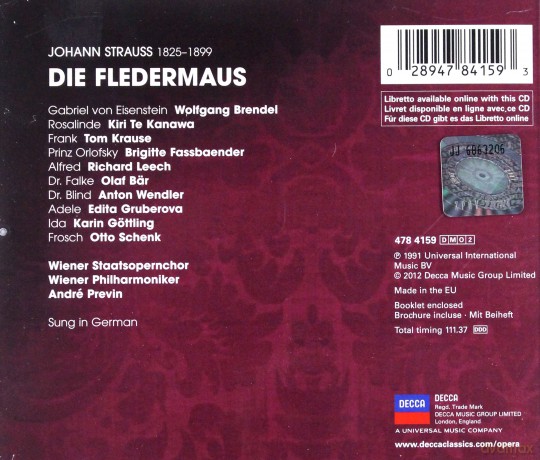 Andre Previn: Strauss:Die Fledermaus [2CD]