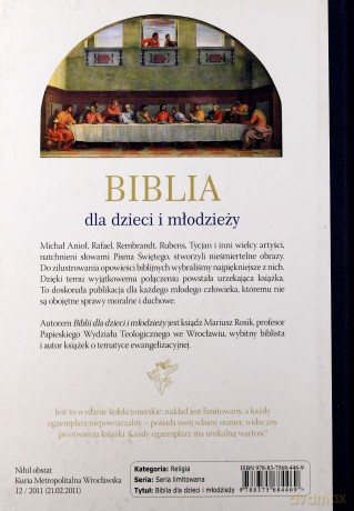 Biblia dla dzieci i młodzieży -  Mariusz Rosik [KSIĄŻKA]