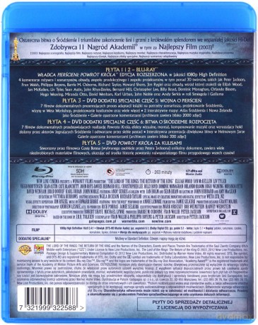 Władca Pierścieni Trylogia (edycja rozszerzona) Pakiet [6xBlu-Ray]+[9DVD]