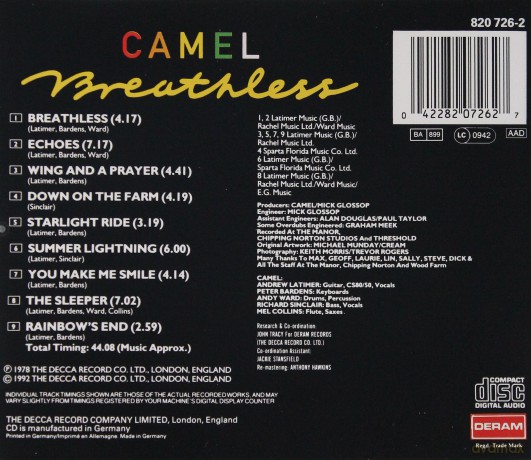 Camel: Breathless [CD]