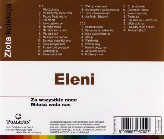 Eleni: Złota Kolekcja Vol. 1 & Vol. 2 [2CD]