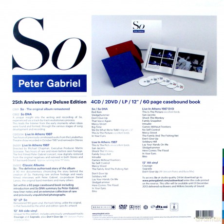 Peter Gabriel: So - 25th Anniversary Deluxe Edition - Limited [4CD]+[2DVD]+[2xWinyl]