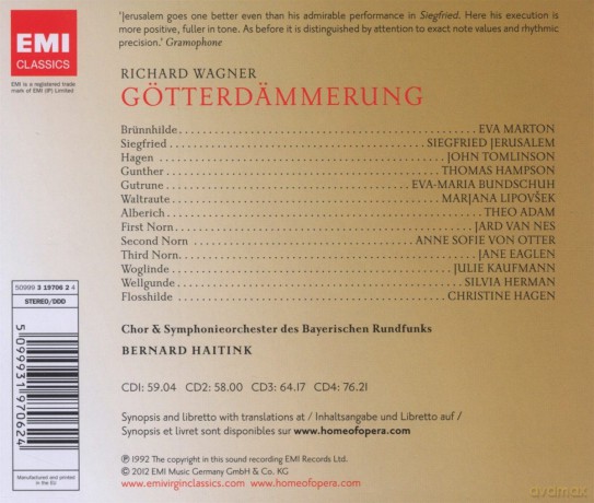 Haitink/Marton/Jerusalem/Hampson/Bay.Rso: Gotterdammerung [4CD]
