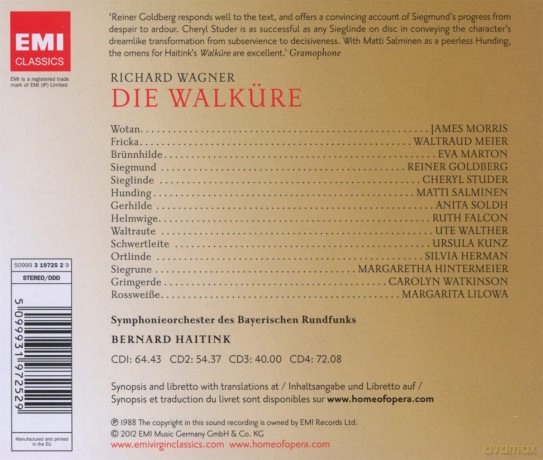Haitink/Marton/Morris/Bay.Rso: Die Walkure [4CD]
