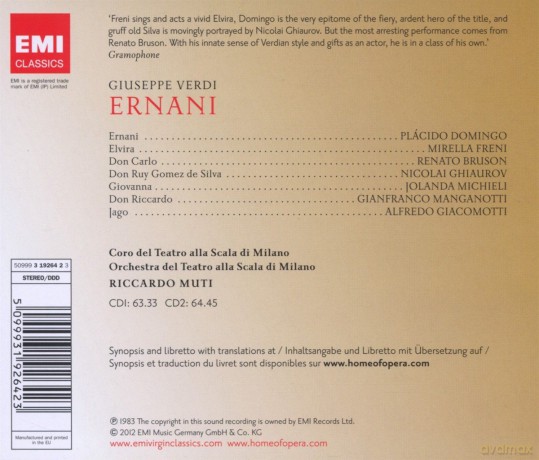 Muti/Domingo/Scala Di Milano: Ernani [2CD]