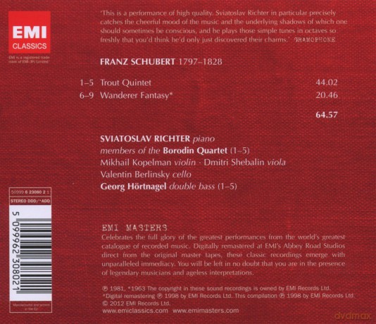 Sviatoslav Richter: Trout Quintet & Wanderer Fantasy [CD]