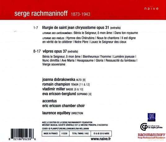 Accentus: Rachmaninovliturgy Of St John Chrysostom [CD]