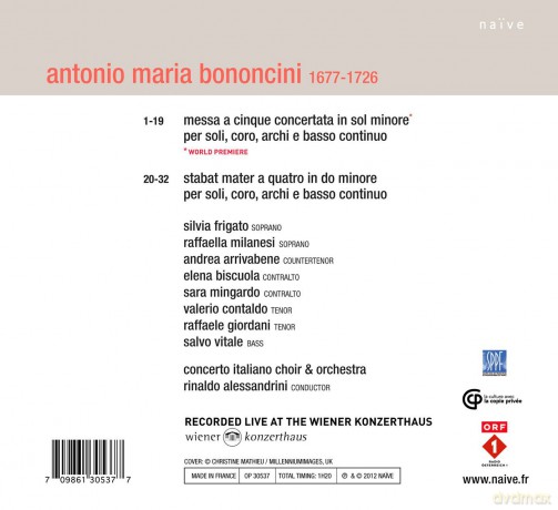 Concerto Italiano, Rinaldo Alessandrini: Bononcini: Messa, Stabat Mater [CD]