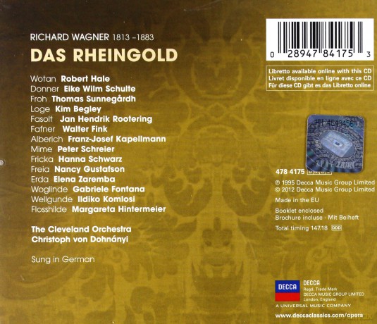 Dohnanyi: Wagner:Das Rheingold [2CD]