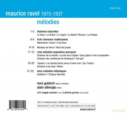 Nora Gubish: Ravel Melodies [(digipack) CD]