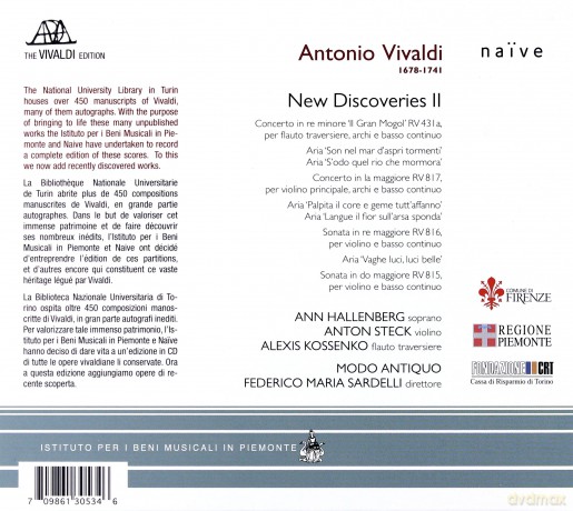 Federico Maria Sardelli Modo Antiquo: Vivaldi - New Discoveries II [CD]