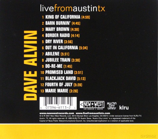 Dave Alvin: Live From Austin Tx (digipack) [CD]