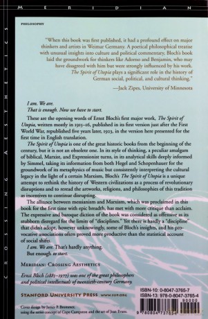 The Spirit of Utopia (Meridian: Crossing Aesthetics) - Ernst Bloch [KSIĄŻKA]
