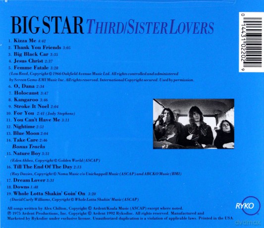 Big Star: Third/Sister Lovers [CD]