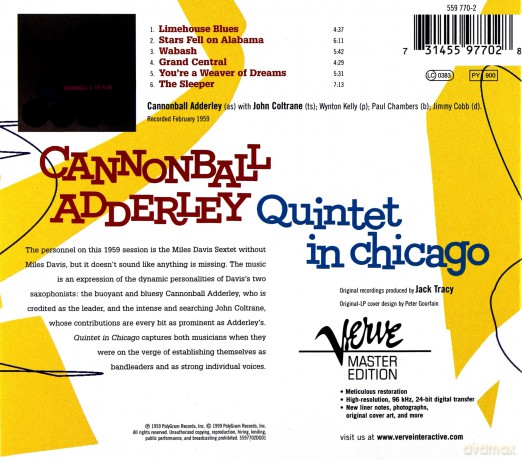 Cannonbal Adderley: Quintet In Chicago (digipack) [CD]