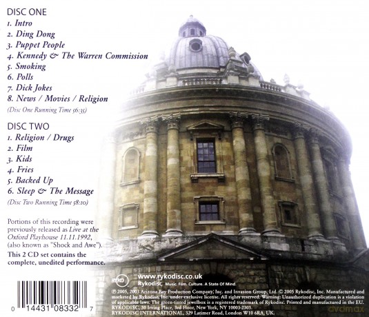 Bill Hicks: Salvation-Oxford,November11,19 [2CD]