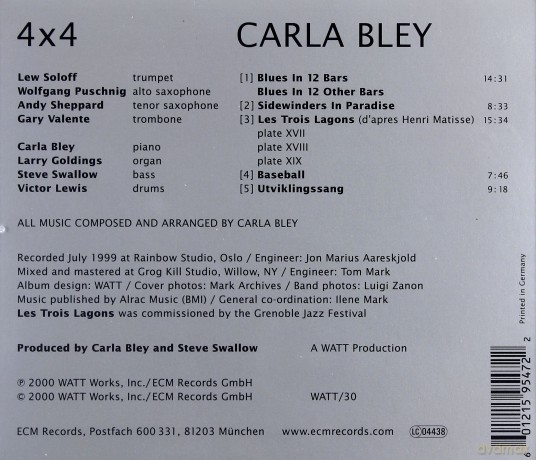 Carla Bley: 4 X 4 [CD]