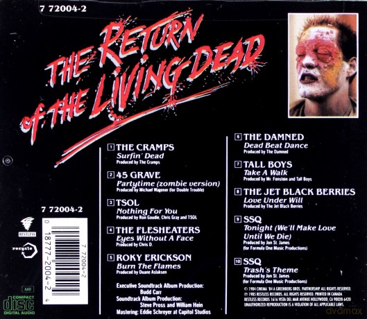 The Return Of The Living Dead soundtrack (Powrót Żywych Trupów) [CD]