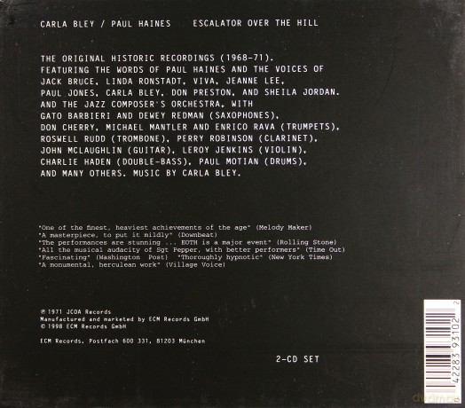 Carla Bley: Escalator Over The Hill [2CD]