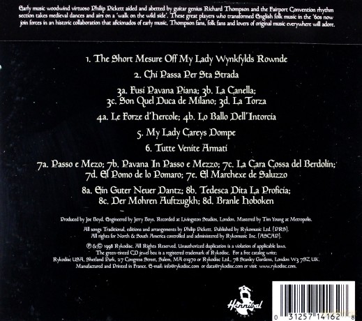 Philip Pickett&Richard Thompson:The Bones Of All Men [CD]