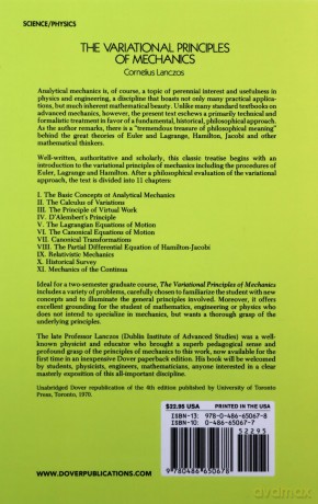 The Variational Principles of Mechanics (Dover Books on Physics) - Cornelius Lanczos [KSIĄŻKA]