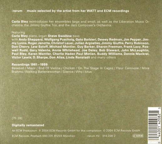 Carla Bley: Rarum Selected Recordings [CD]