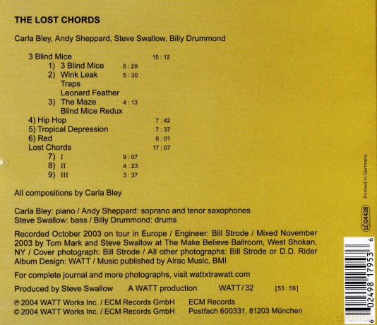 Carla Bley: The Lost Chords [CD]