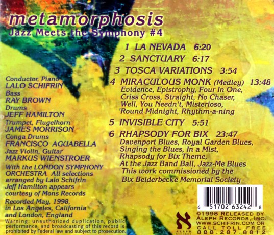 Lalo Schifrin: Metamorphosis-Jazz Meets The S [CD]