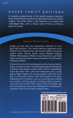 There Once Was a Limerick Anthology: Lewis Carroll, Robert Frost, Edward Lear, Mark Twain, Carolyn Wells, Woodrow Wilson and Others (Dover Thrift Editions: Poetry) - Michael Croland [KSIĄŻKA]