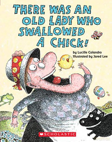 There Was an Old Lady Who Swallowed a Chick! (a Board Book) - Lucille Colandro [KSIĄŻKA]