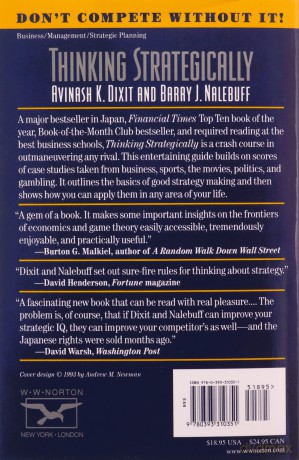 Thinking Strategically: The Competitive Edge in Business, Politics, and Everyday Life (Norton Paperback) - Avinash K. Dixit [KSIĄŻKA]