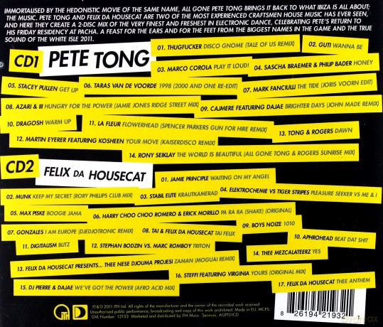 Pete Tong&Felix Da Hou: All Gone Ibiza 11 [2CD]